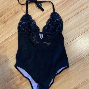 Adore Me Black Lace One Piece Swimsuit